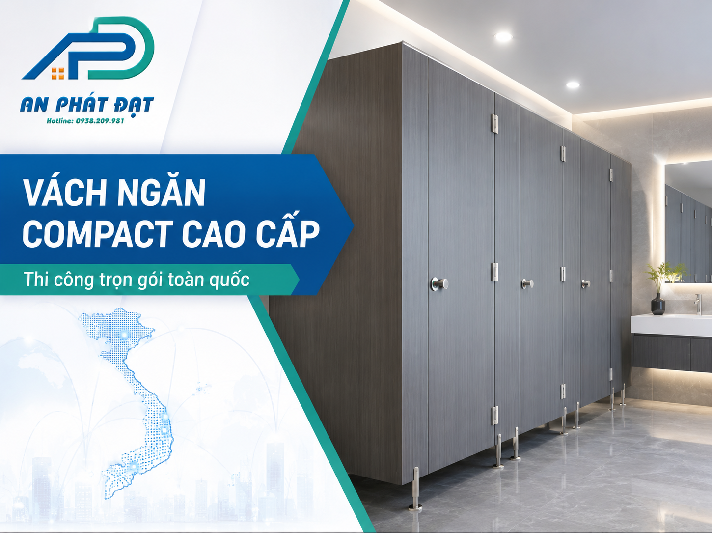 Vách Ngăn Compact Cao Cấp, Thi Công Trọn Gói Toàn Quốc